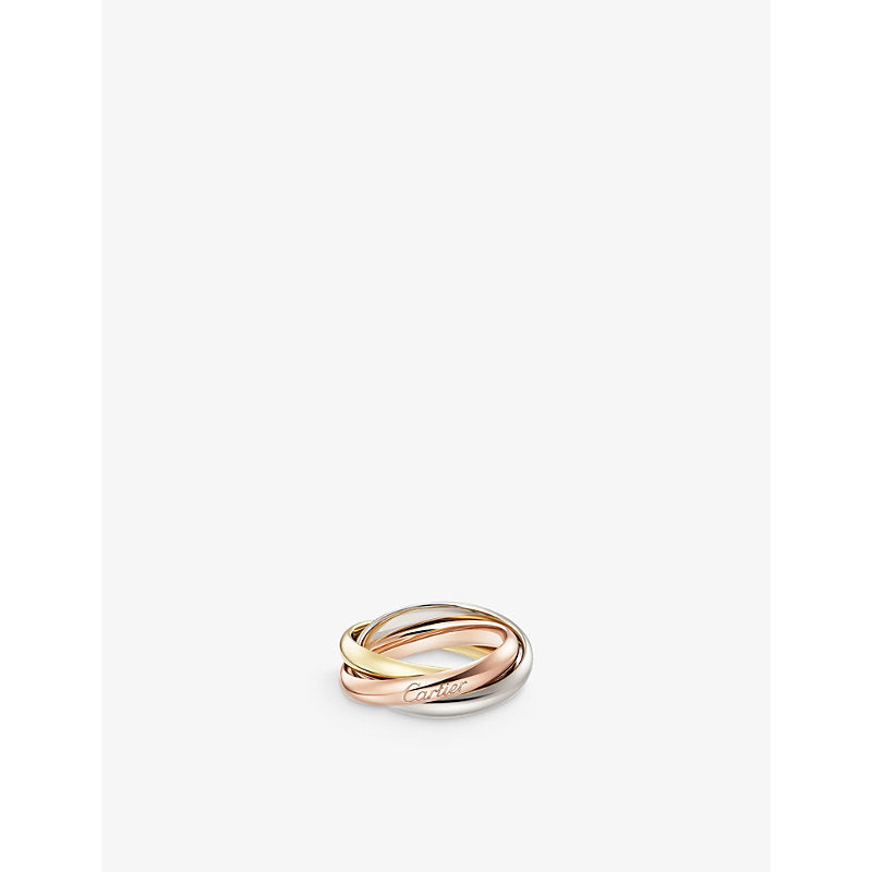 Cartier Trinity medium 18ct white-gold, yellow-gold and rose-gold ring