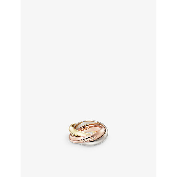 Cartier Trinity large 18ct white-gold, yellow-gold and rose-gold ring