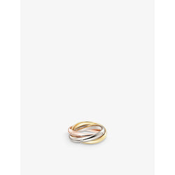 Cartier Trinity medium 18ct white-gold, yellow-gold, rose-gold and 0.06ct round-brilliant diamond ring