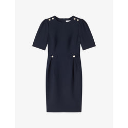 Lk Bennett Marjorie shift crepe knee-length dress | LK BENNETT