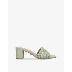 Carvela Lattice textured-strap heeled faux-leather mules