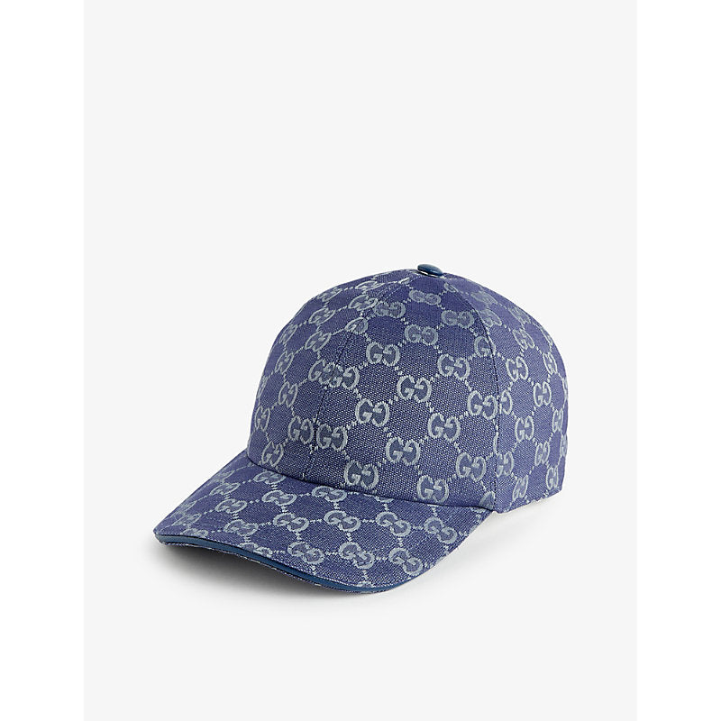  Gucci Monogram-pattern cotton-blend cap