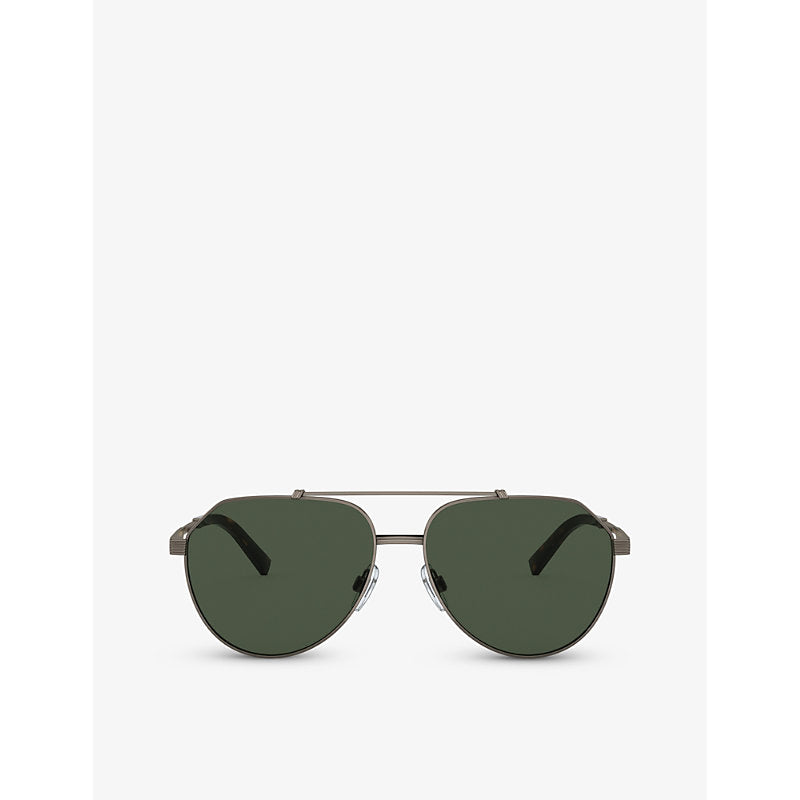 Dolce & Gabbana DG2288 pilot-frame steel sunglasses | LYBSTORE