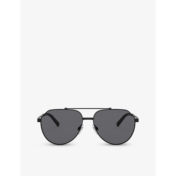 Dolce & Gabbana DG2288 pilot-frame steel sunglasses | LYBSTORE