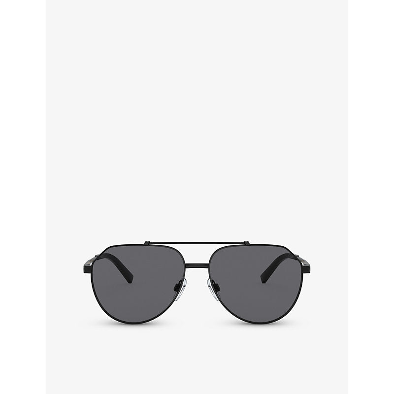 Dolce & Gabbana DG2288 pilot-frame steel sunglasses | LYBSTORE