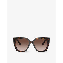  Dolce & Gabbana DG4438 square-frame tortoiseshell acetate sunglasses