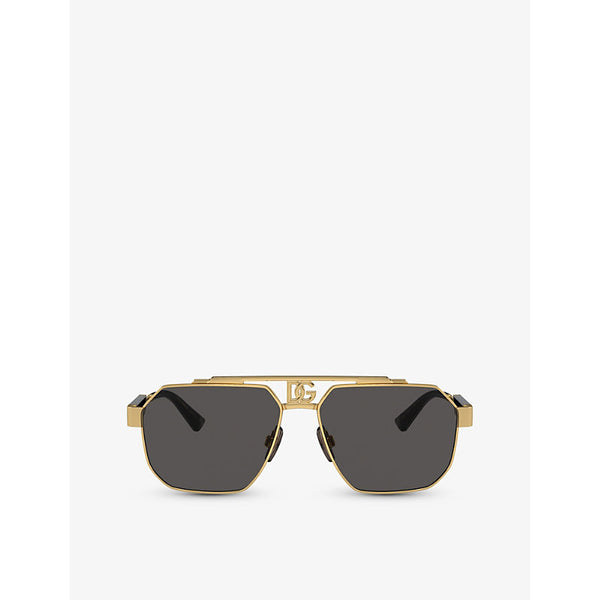  Dolce & Gabbana DG2294 pilot-frame steel sunglasses