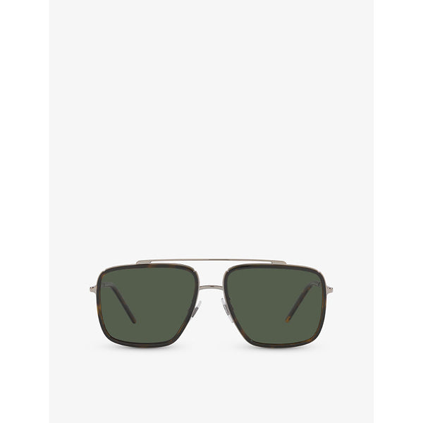 Dolce & Gabbana DG2220 square-frame metal sunglasses | LYBSTORE