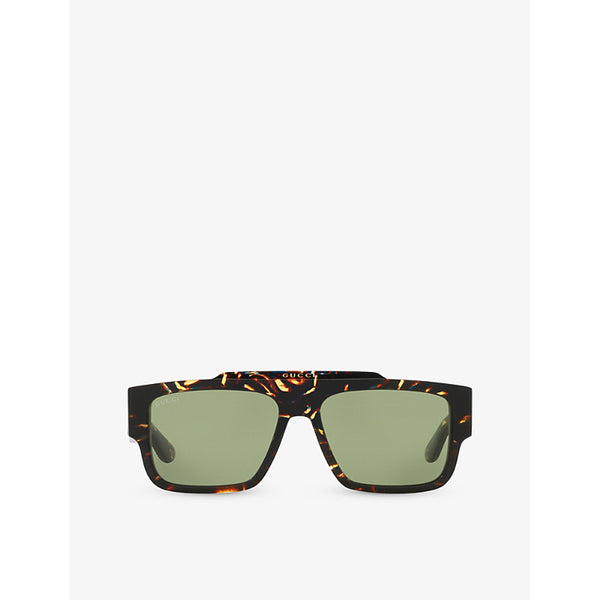 Gucci GC002152 GG1460S square-frame acetate sunglasses | LYBSTORE