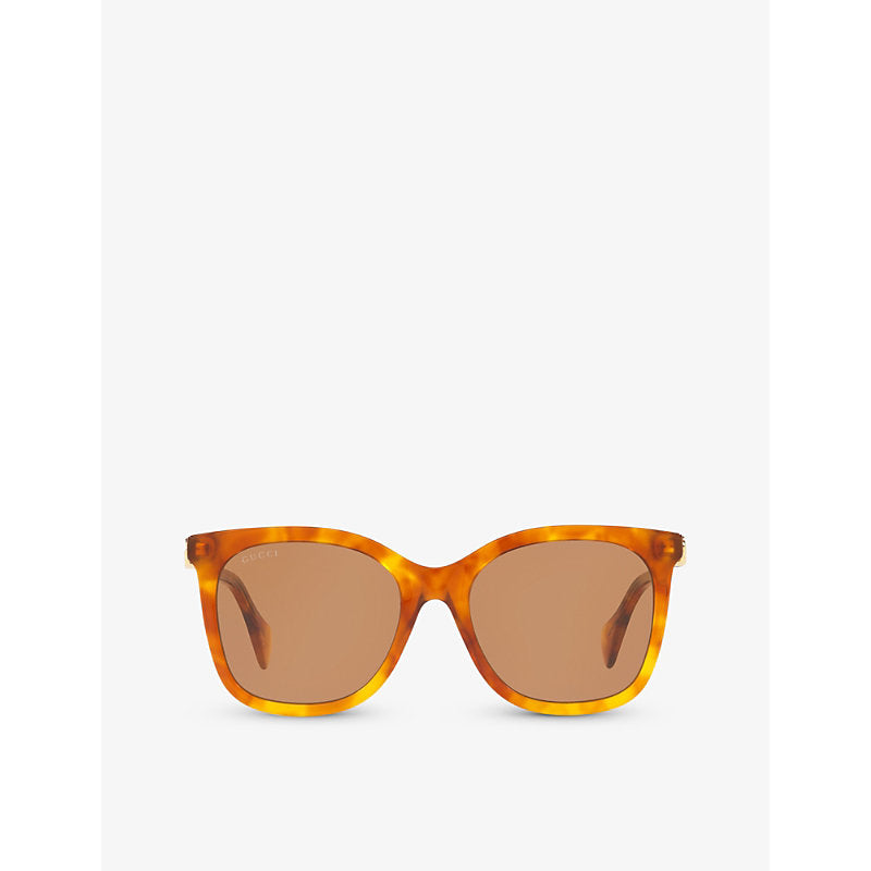  Gucci GG1071S square-frame tortoiseshell acetate sunglasses