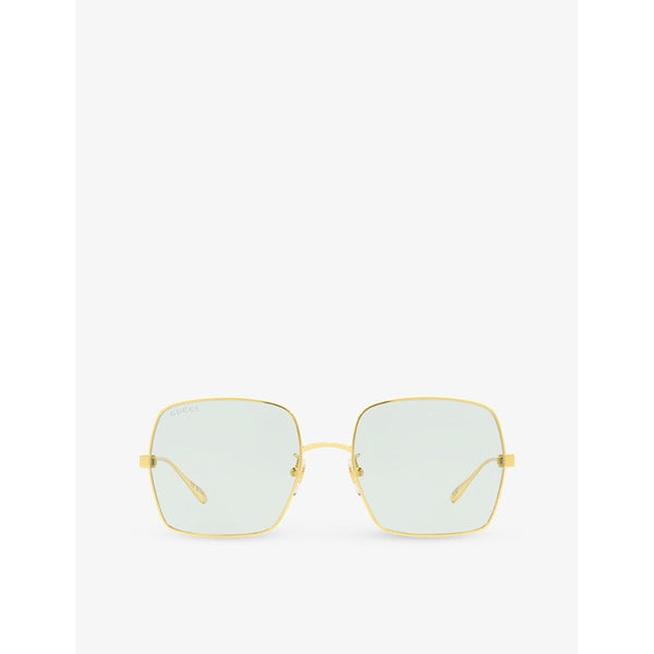 Gucci GC002133 GG1434S square-frame metal sunglasses | LYBSTORE