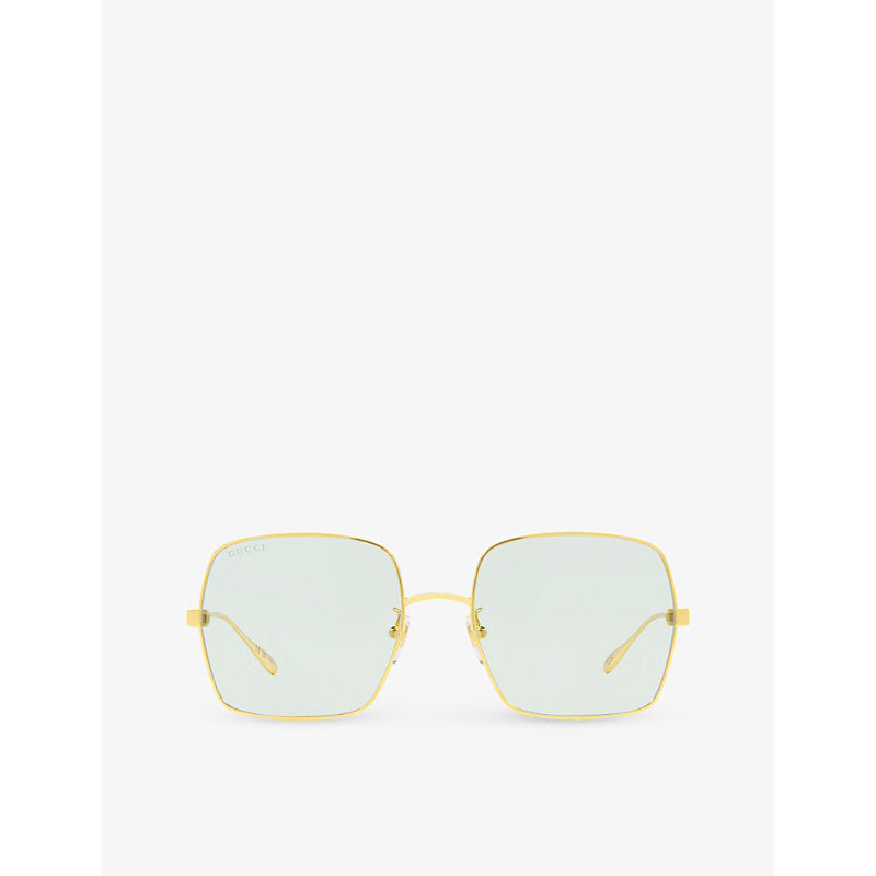  Gucci GC002133 GG1434S square-frame metal sunglasses