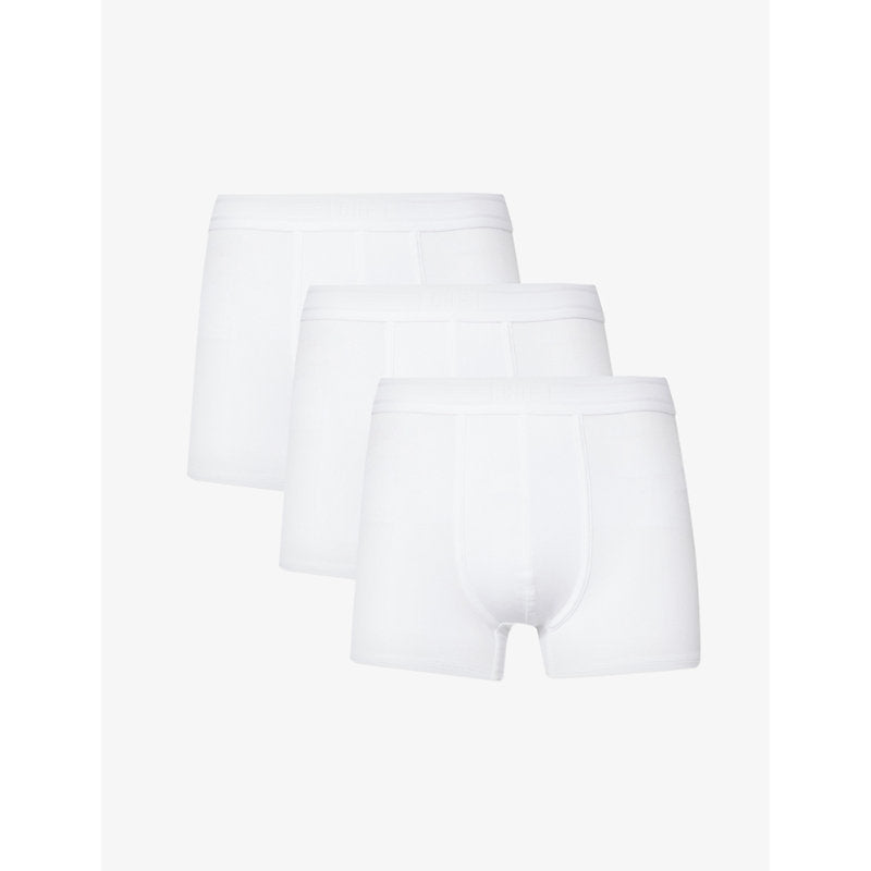  Che Elasticated-waistband pack of three stretch-woven trunks