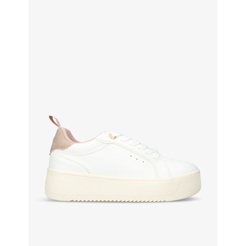 Kg Kurt Geiger Lighter logo-badge faux-leather low-top trainers