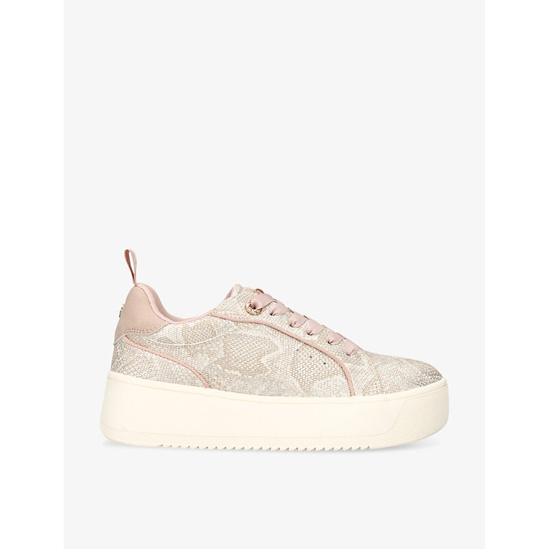 Kg Kurt Geiger Lighter Lace Up snake-printed faux-leather low-top trainers