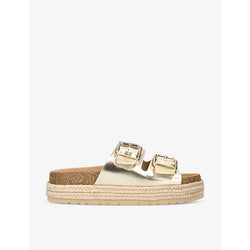 Kg Kurt Geiger Raquel rope-sole metallic faux-leather sandals