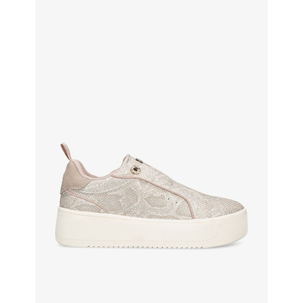 Kg Kurt Geiger Lighter snake-print faux-leather low-top trainers