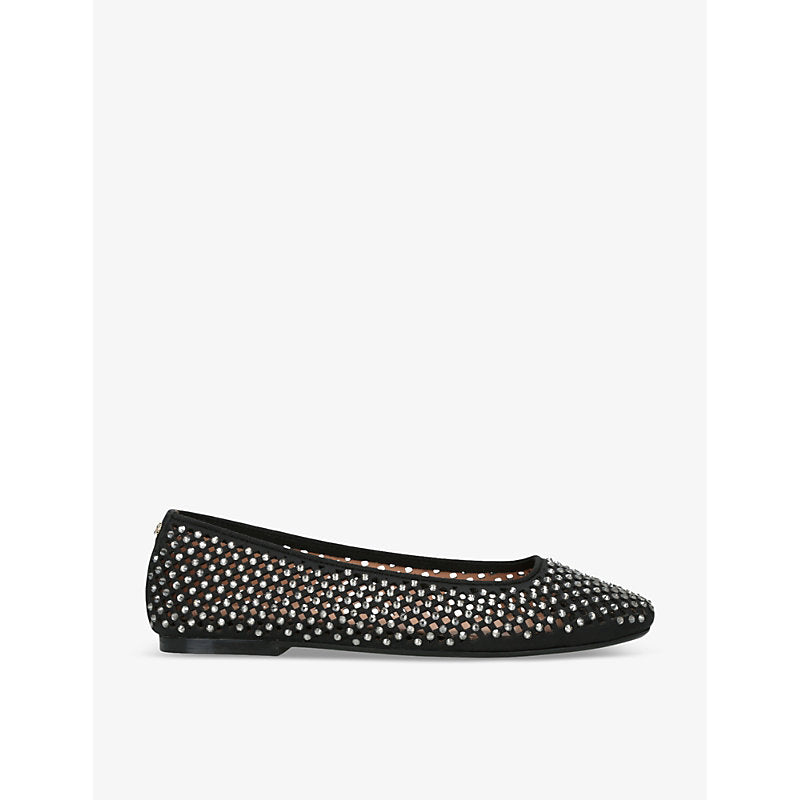  Carvela Quinn crystal-embellished leather ballet pumps