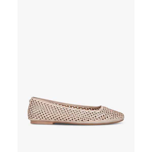  Carvela Quinn crystal-embellished leather ballet pumps