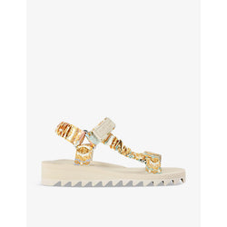 Kurt Geiger London Orion graphic-print leather flat sandals