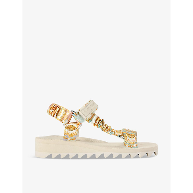 Kurt Geiger London Orion graphic-print leather flat sandals