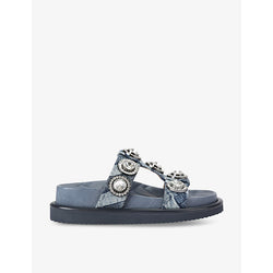 Kurt Geiger London Orson crystal-embellished woven flat sandals