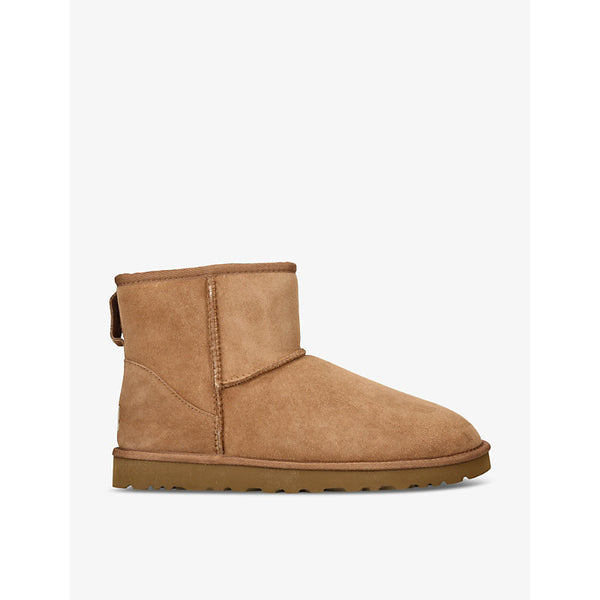 Ugg Classic Ultra Mini logo-patch suede and shearling ankle boots | Ugg