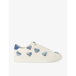 Kurt Geiger London Lane Love denim-heart leather low-top trainers