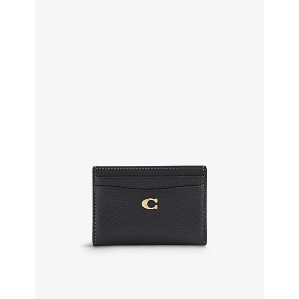 Coach Logo-plaque leather card holder