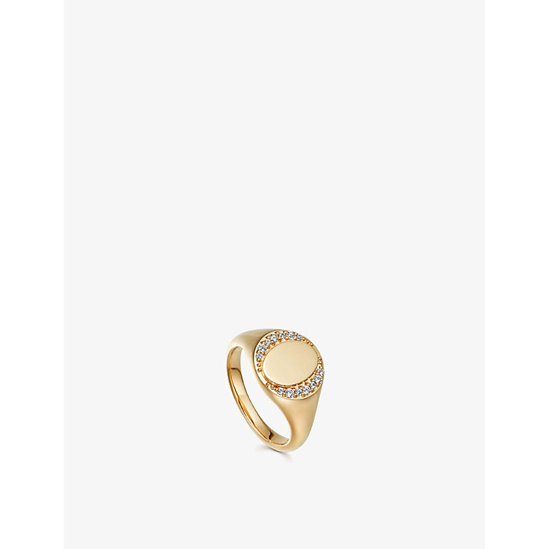 Astley Clarke Biography 18ct yellow gold-plated vermeil sterling-silver and sapphire ring