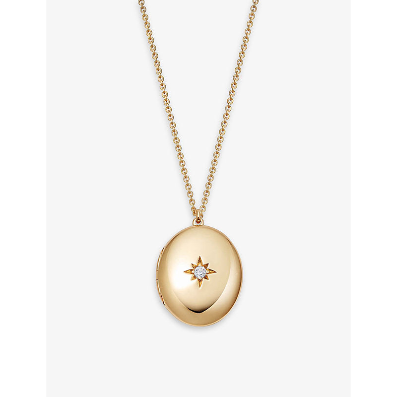  Astley Clarke Biography 18ct yellow gold-plated sterling silver vermeil and white sapphire locket