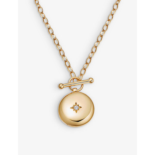 Astley Clarke Biography 18ct yellow gold-plated vermeil sterling-silver and white sapphire locket necklace