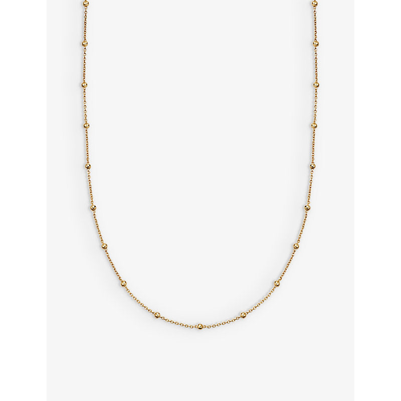  Astley Clarke Aurona beaded 18ct gold-vermeil necklace