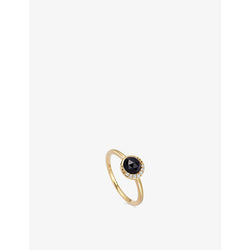 Astley Clarke Luna 18ct yellow gold-plated vermeil sterling-silver sapphire and onyx ring