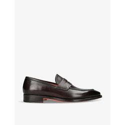  Santoni Duke leather penny loafers