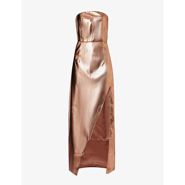 Amy Lynn Metallic sleeveless faux-leather maxi dress | AMY LYNN