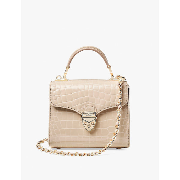 Aspinal Of London Mayfair Mini croc-embossed leather shoulder bag | LYBSTORE