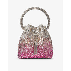 Jimmy Choo Bon Bon crystal-embellished satin top-handle bag | JIMMY CHOO