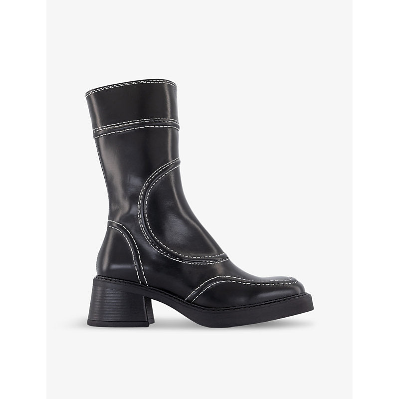 Miista Maelene square-toe leather ankle boots