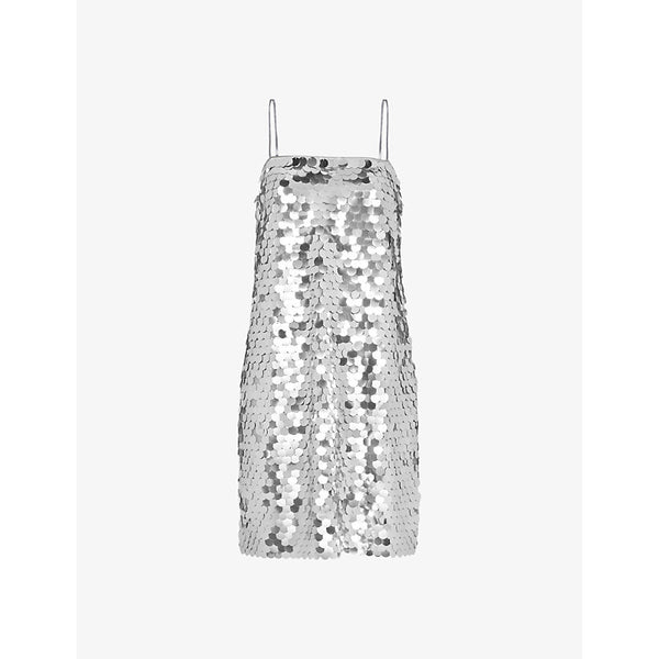 Whistles Sequin disc-embellished relaxed-fit recycled-polyester mini dress | WHISTLES