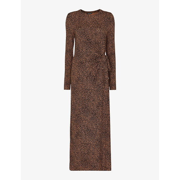 Whistles Coffee Bean abstract-print stretch-jersey midi dress | WHISTLES