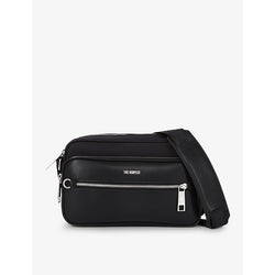  The Kooples Logo-embossed zip-up leather messenger bag