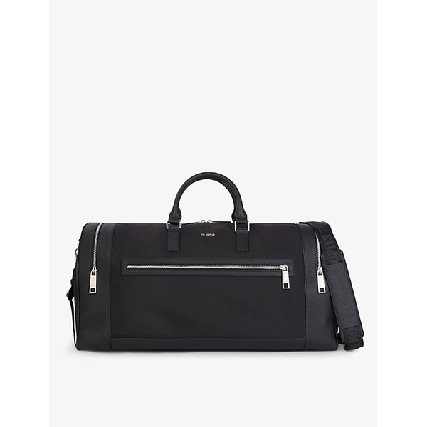 The Kooples Grained leather-trim canvas weekend holdall | LYBSTORE