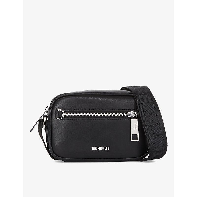  The Kooples Branded-strap leather cross-body bag