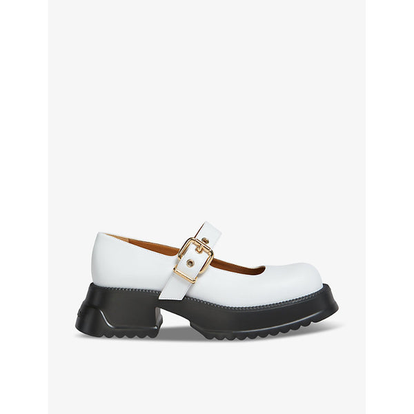 Marni Contrast-sole leather heeled Mary Jane shoes