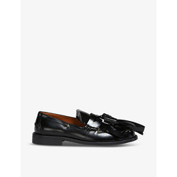 Marni Fringed-trim leather moccasin loafers