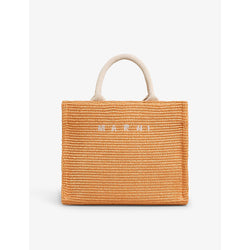  Marni Logo-embroidered cotton-blend tote bag