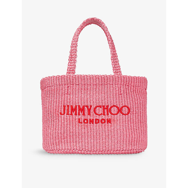  Jimmy Choo Beach mini raffia tote bag