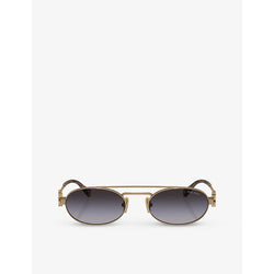 Womens Miu Miu MU 54ZS oval-frame metal sunglasses