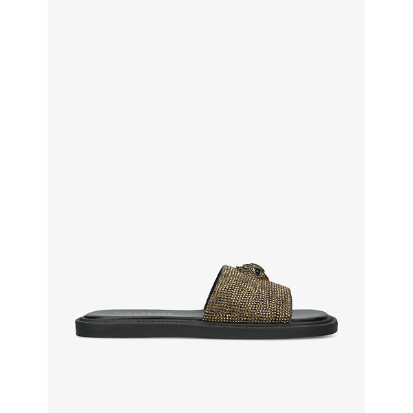 Kurt Geiger London Oscar eagle-embellished leather sliders